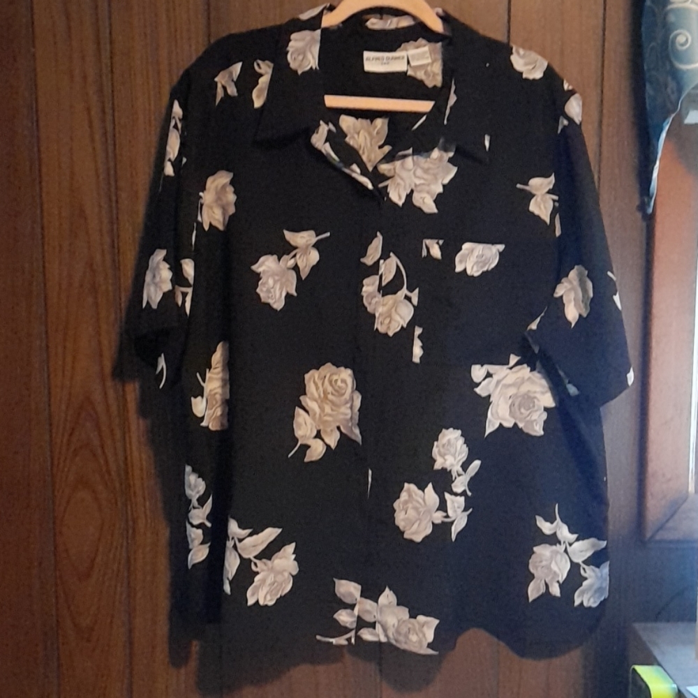 Alfred Dunner Short Sleeve Floral Blouse